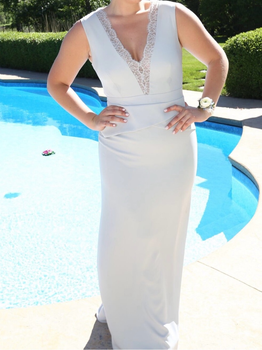 BCBGMaxAzria Pale Blue Lined Dress